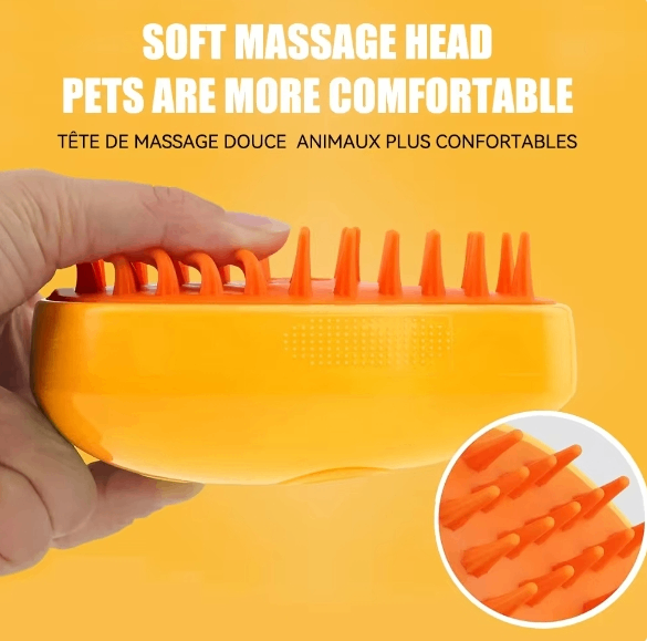 Steam Pet Grooming Brush, Bath & Massage