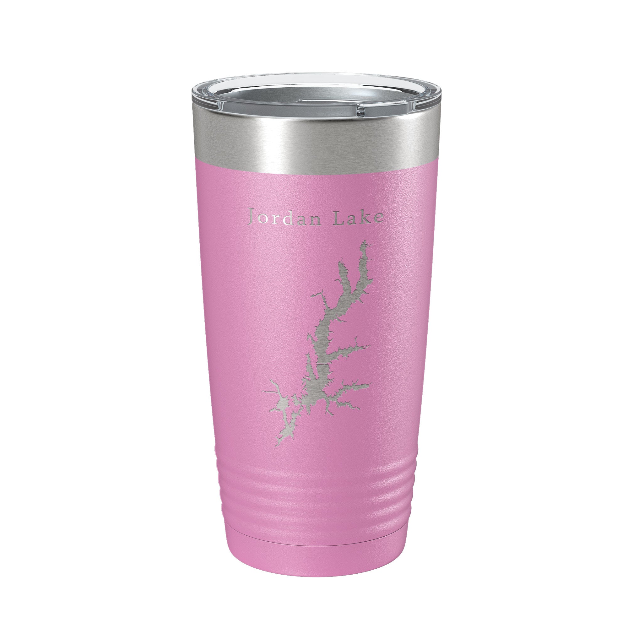 Jordan Lake B. Everett Map Tumbler Travel Mug Insulated Laser Engraved Coffee Cup North Carolina 20 oz