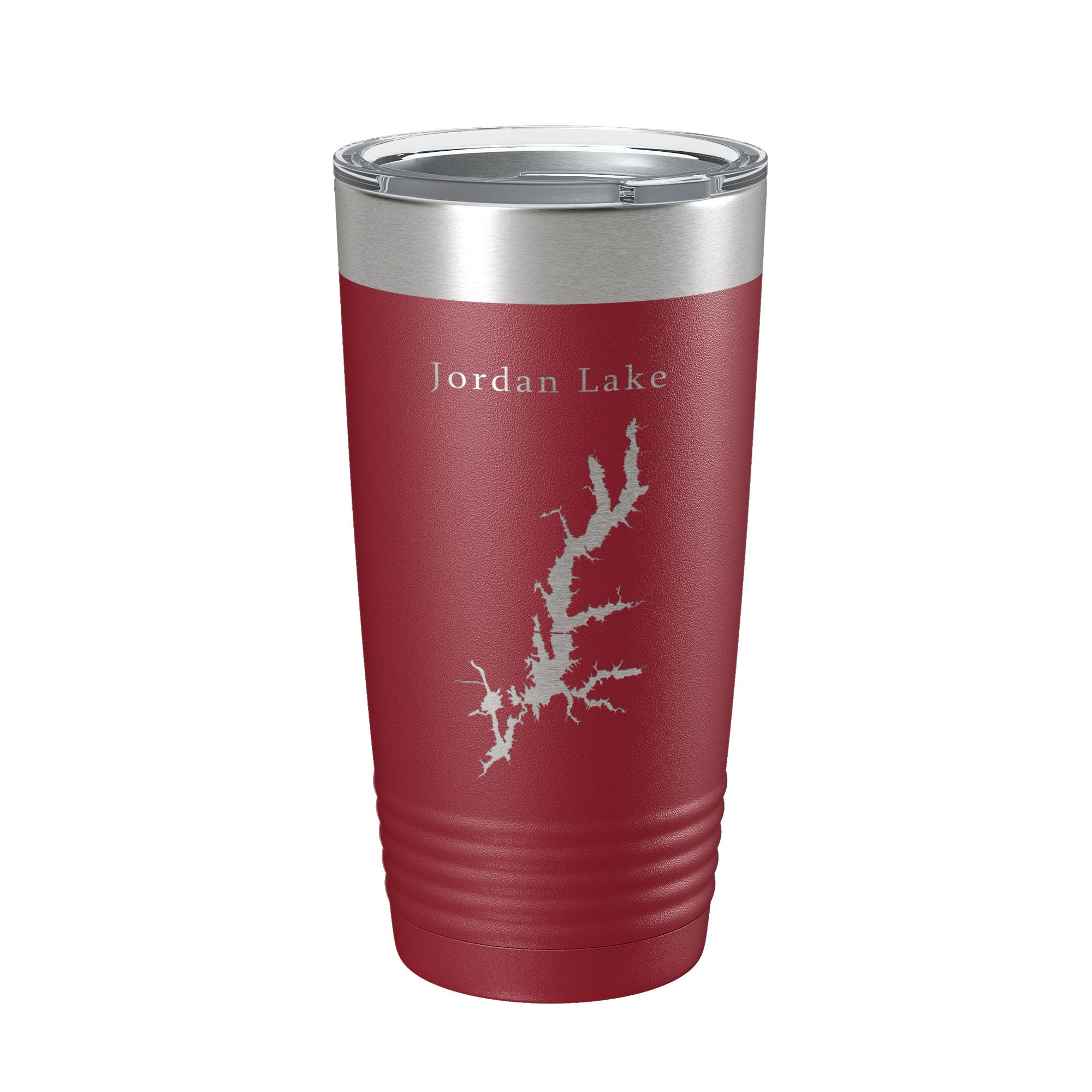 Jordan Lake B. Everett Map Tumbler Travel Mug Insulated Laser Engraved Coffee Cup North Carolina 20 oz
