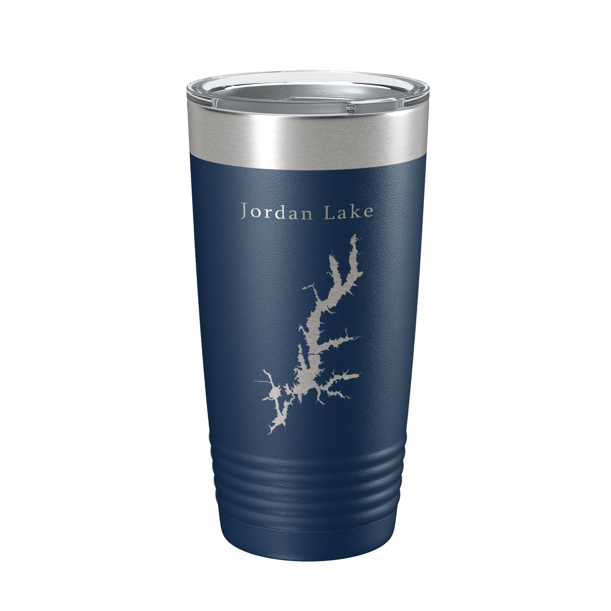 Jordan Lake B. Everett Map Tumbler Travel Mug Insulated Laser Engraved Coffee Cup North Carolina 20 oz