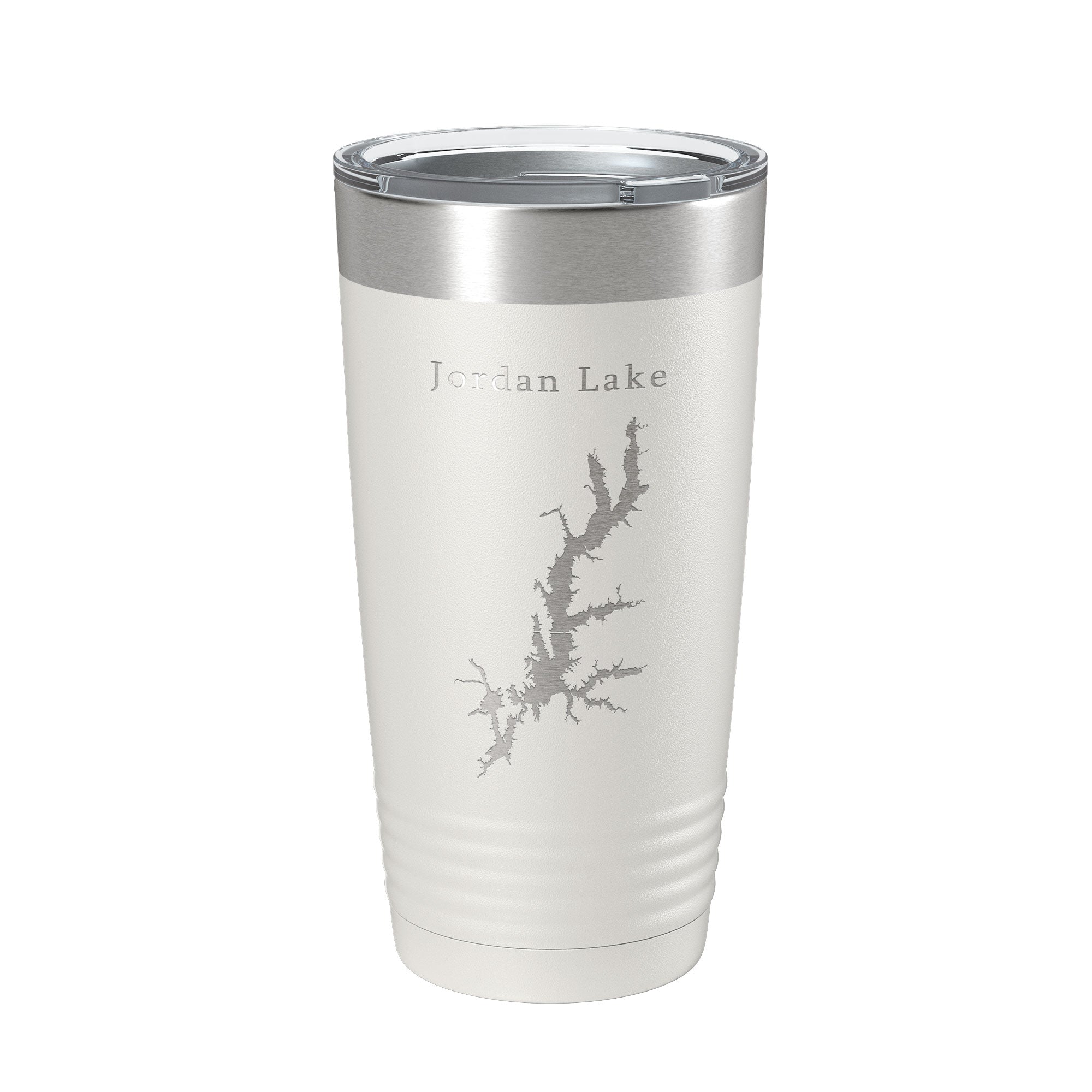Jordan Lake B. Everett Map Tumbler Travel Mug Insulated Laser Engraved Coffee Cup North Carolina 20 oz