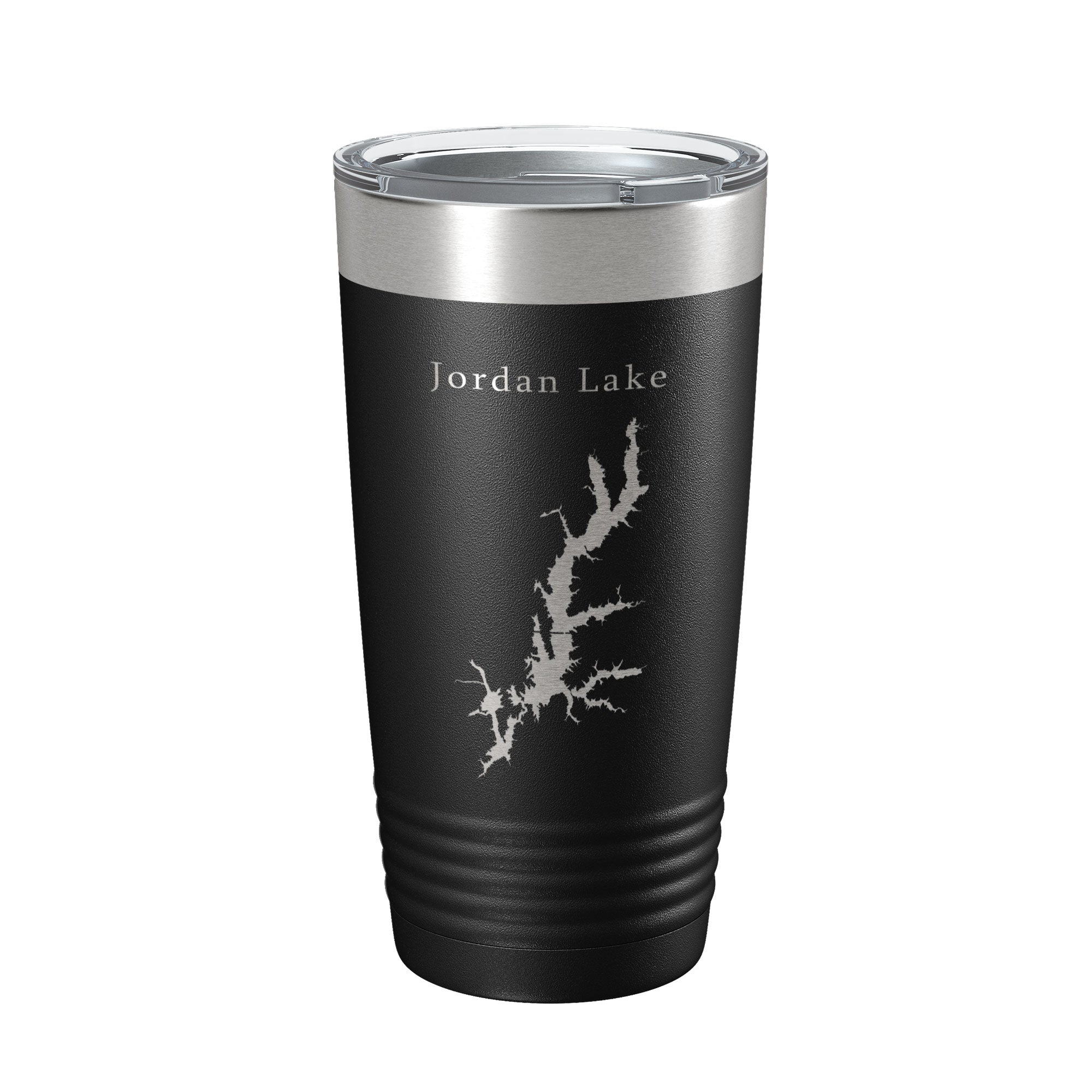 Jordan Lake B. Everett Map Tumbler Travel Mug Insulated Laser Engraved Coffee Cup North Carolina 20 oz