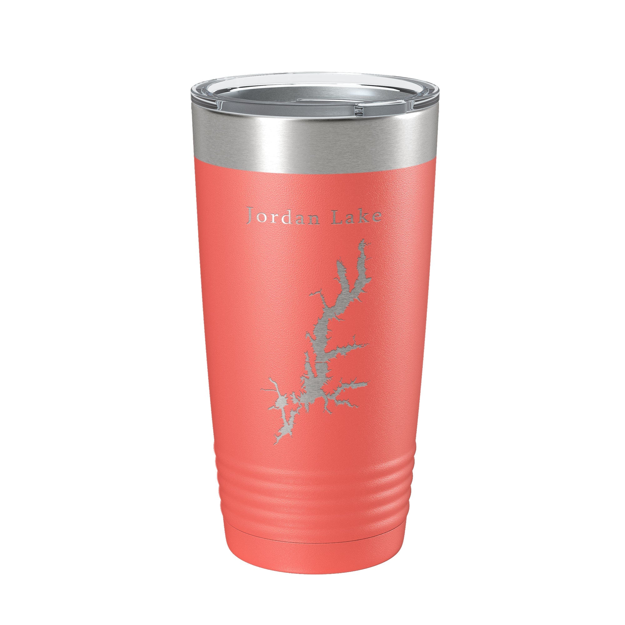 Jordan Lake B. Everett Map Tumbler Travel Mug Insulated Laser Engraved Coffee Cup North Carolina 20 oz